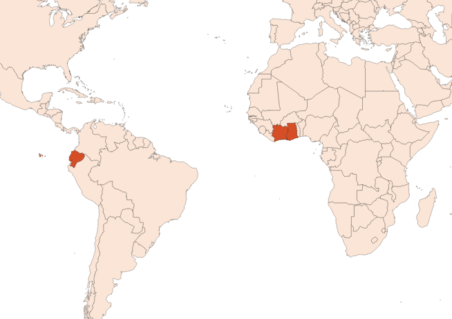 Map for Cacao absolute (CAS N° 8002-31-1)​