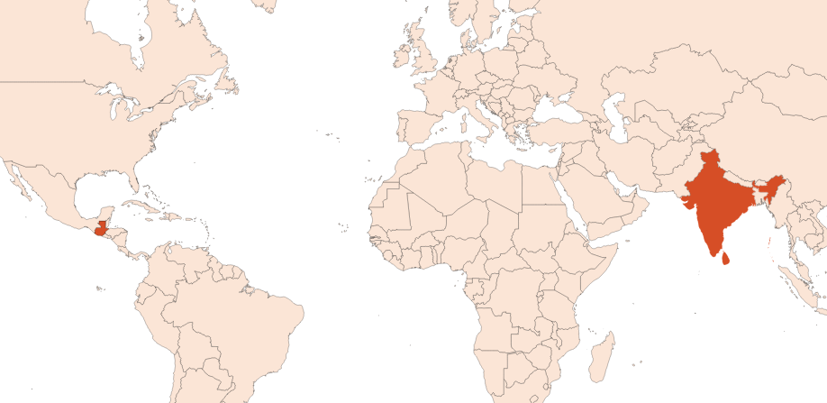 Map for Cardamom seed absolute (CAS N° 8000-66-6)​