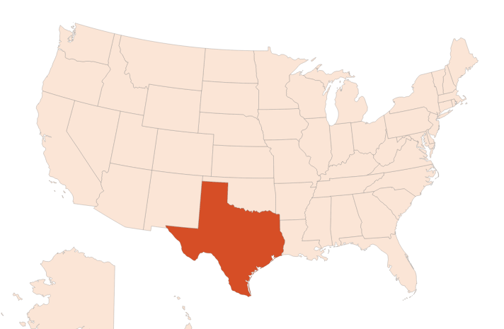 Map for Cedarwood Texas oil (CAS N° 68990-83-0)​