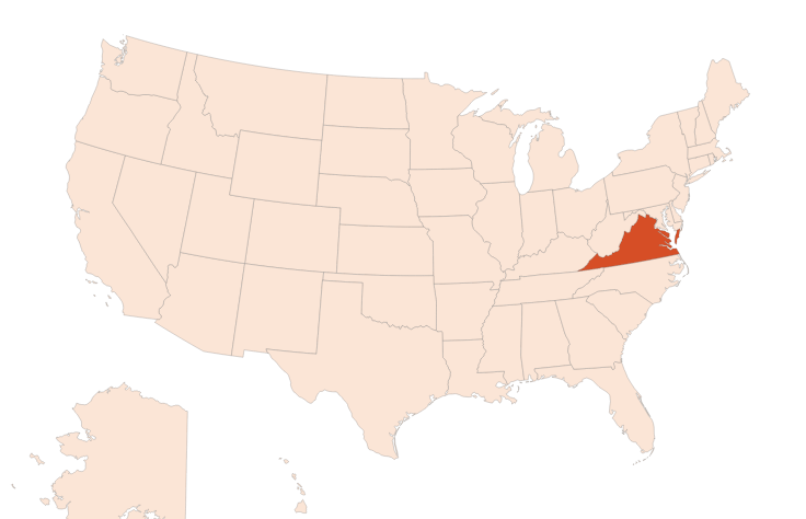 Map for Cedarwood Virginia oil (CAS N° 8000-27-9)​