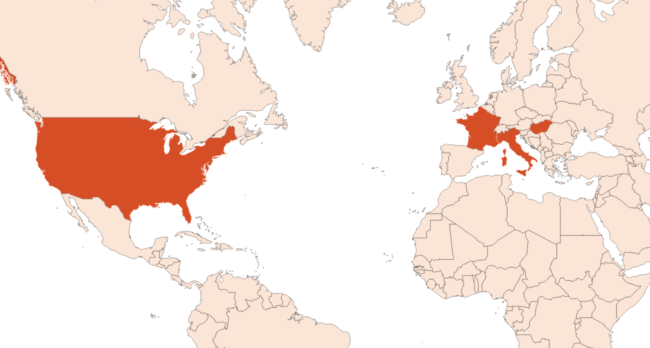 Map for Tarragon oil (CAS N° 8016-88-4)​