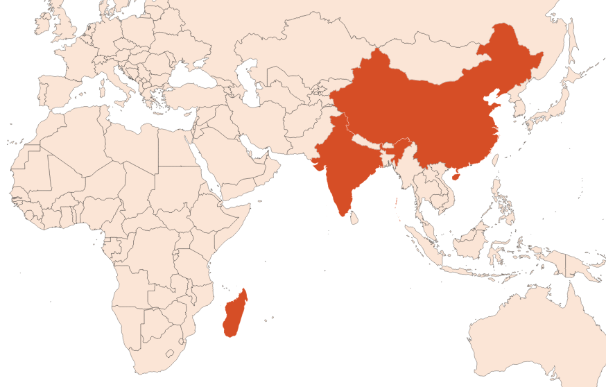 Map for Ginger oil (CAS N° 8007-08-7)​