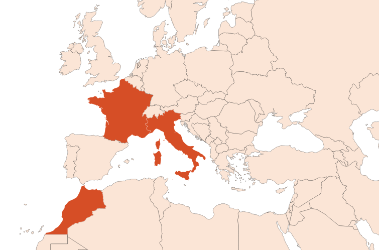 Map for Iris pallida absolute (CAS N° 8002-73-1)​