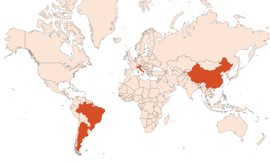 Map for Mandarin oil (red) (CAS N° 84929-38-4)​