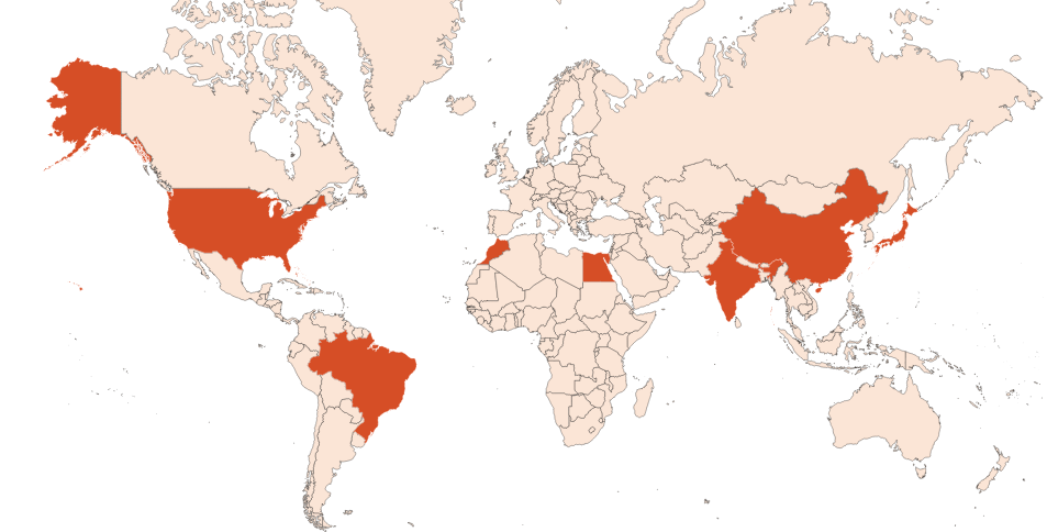 Map for Mentha pulegium oil (CAS N° 90064-00-9)​