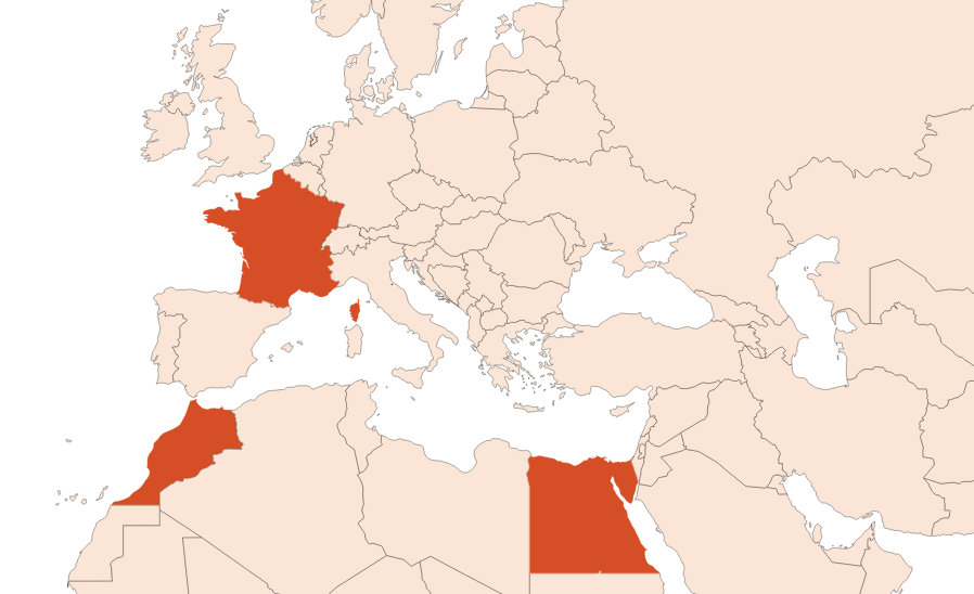 Map for Narcissus poeticus absolute (CAS N° 68917-12-4)​