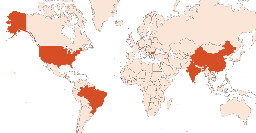 Map for Tobacco absolute (CAS N° 8037-19-2)​