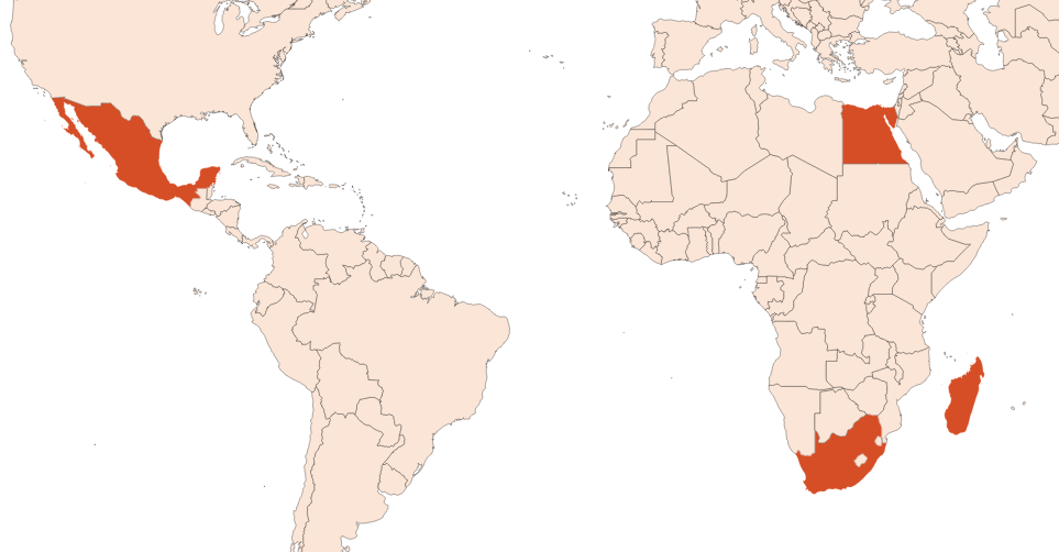 Map for Tagetes minuta oil (CAS N° 8016-84-0)​